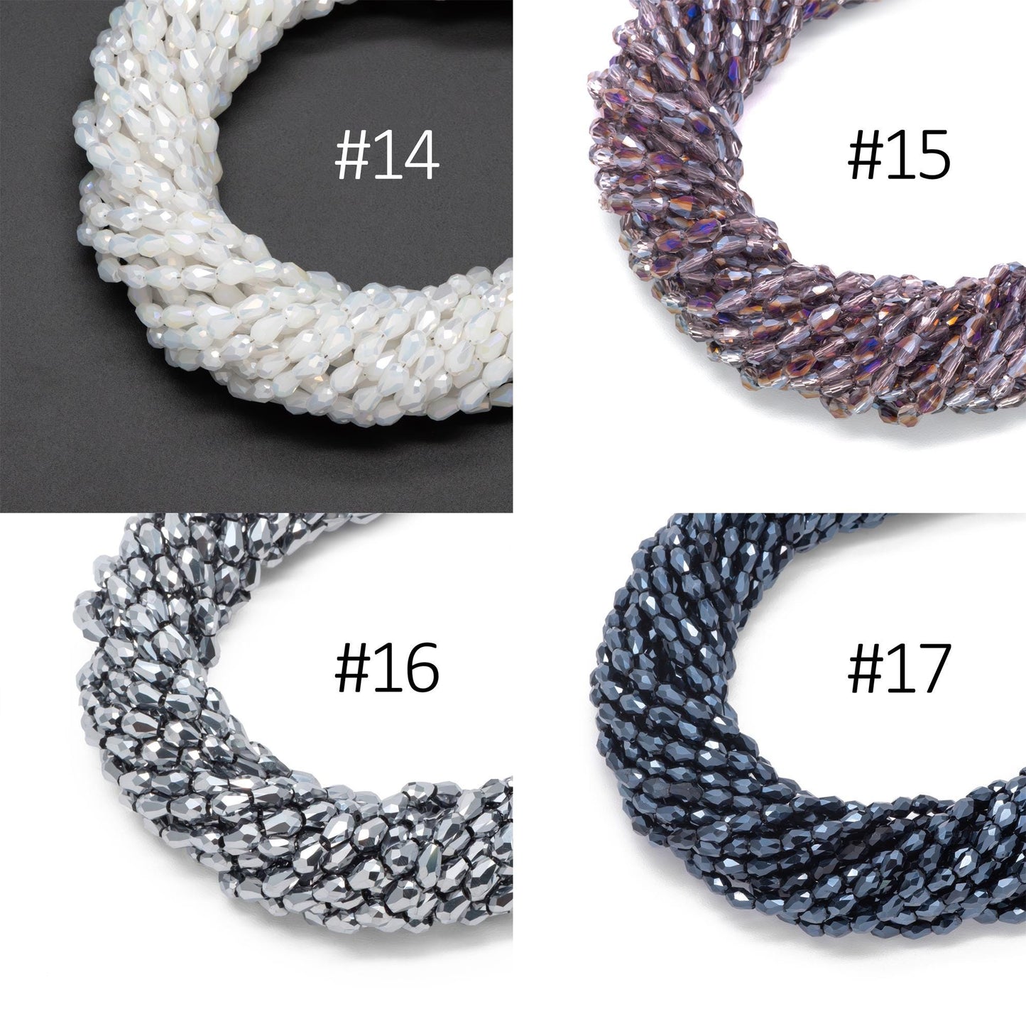 Faceted Teardrop Crystal Glass Beads 3x5mm (SS-03 )95pcs