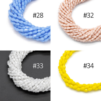 Faceted Teardrop Crystal Glass Beads 3x5mm (SS-03 )95pcs