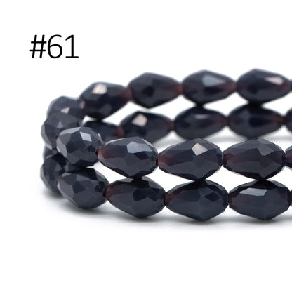 58pcs Teardrop Crystal Glass Faceted Beads 8x11mm (#SS-08)