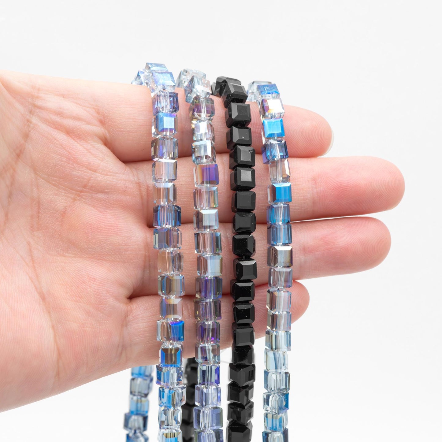 Glass Crystal Cube 6mm Opaque (FZ-06) 95pcs