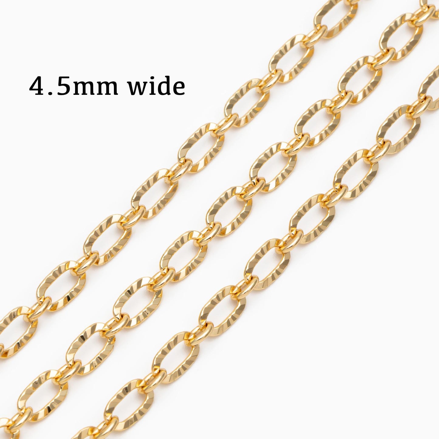 Gold plated Brass Cable Chains, 2/ 2.5 / 3.4 /4.8mm, DIY Necklace Components Wholesale, (#LK-289)/ 1 Meter=3.3 ft