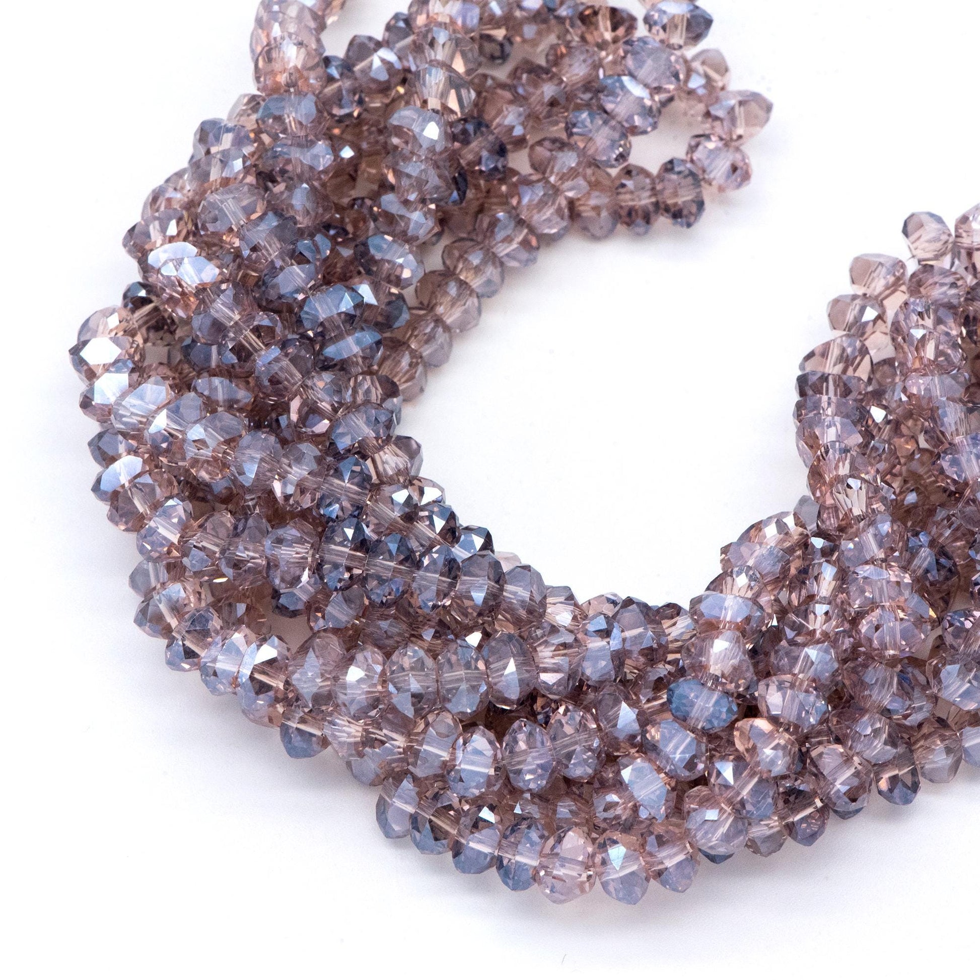 Crystal Triangle Spacer Beads 7.5mm, Faceted Glass Triangle Beads, (TS-95)/ 95 beads