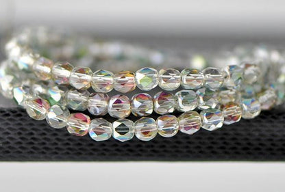 95pcs Round Crystal Glass Faceted Beads 4mm (18QZ-04)