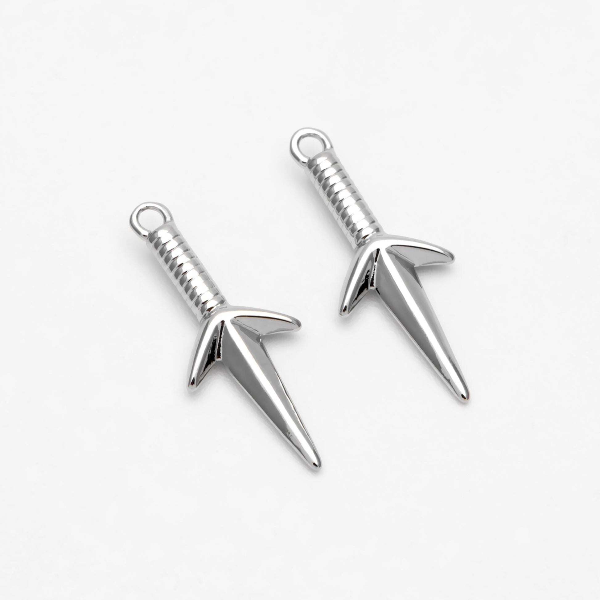 10pcs Gold/ Silver Shuriken Charm, Dirk Charm, Weapon Charm, Sword Charm, Dagger Charm (GB-2185-C)