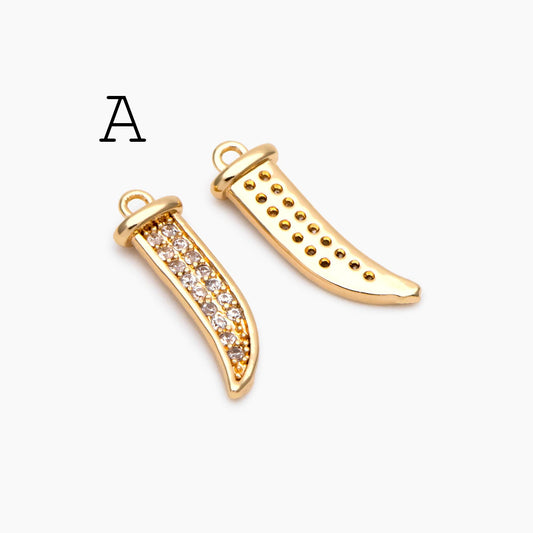 10pcs Gold/ Silver Tone Dirk Charm, Weapon Charm, Sword Charm, Dagger Charm (GB-2185)