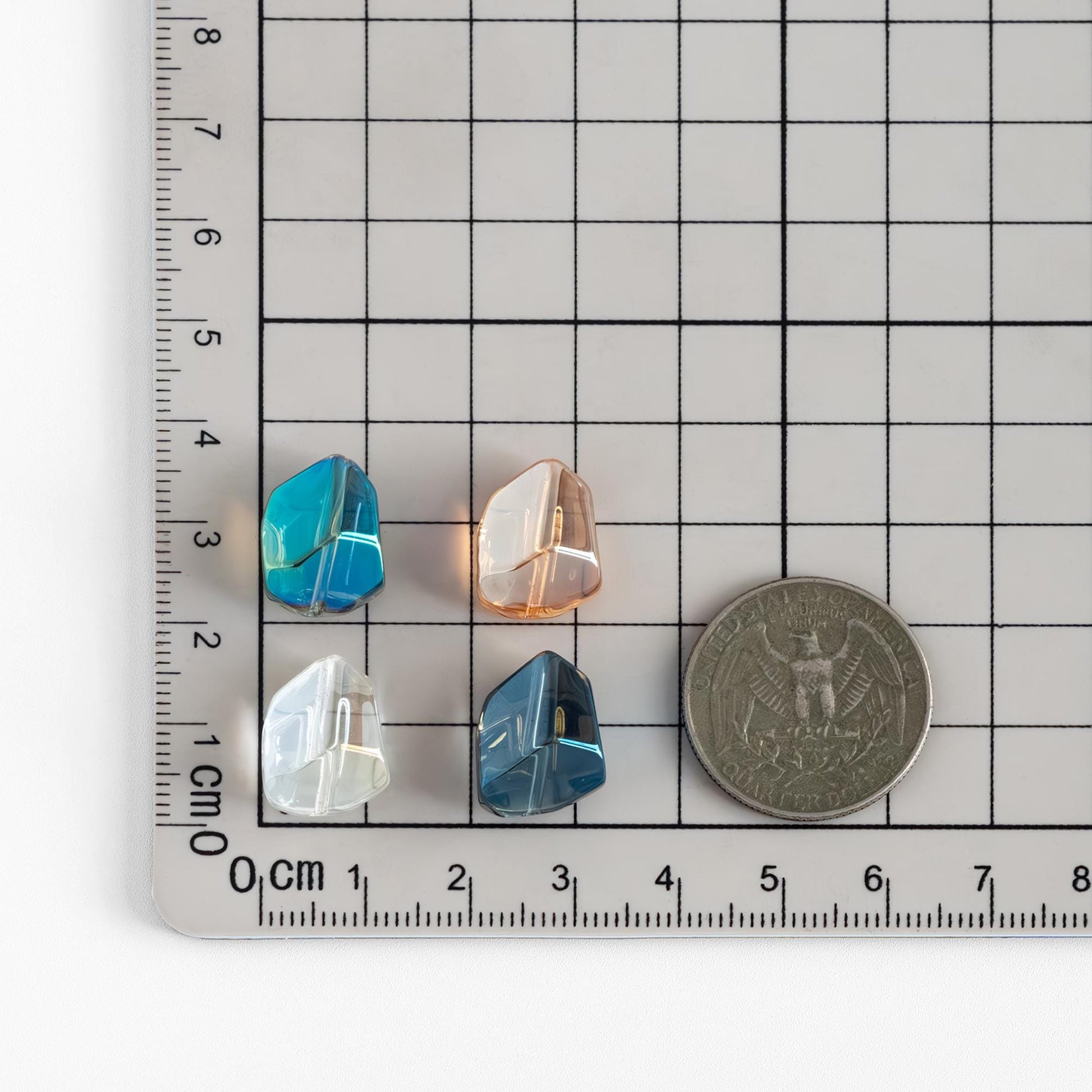 20pcs Crystal Faceted Glass Unique Stone Shaped beads 16mm (GM-005)