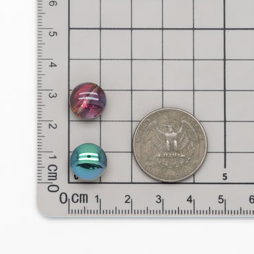 Smooth Coin Crystal Glass beads 8mm / 12mm, Sparkly Green Rose (#GM-014)/ Full strand