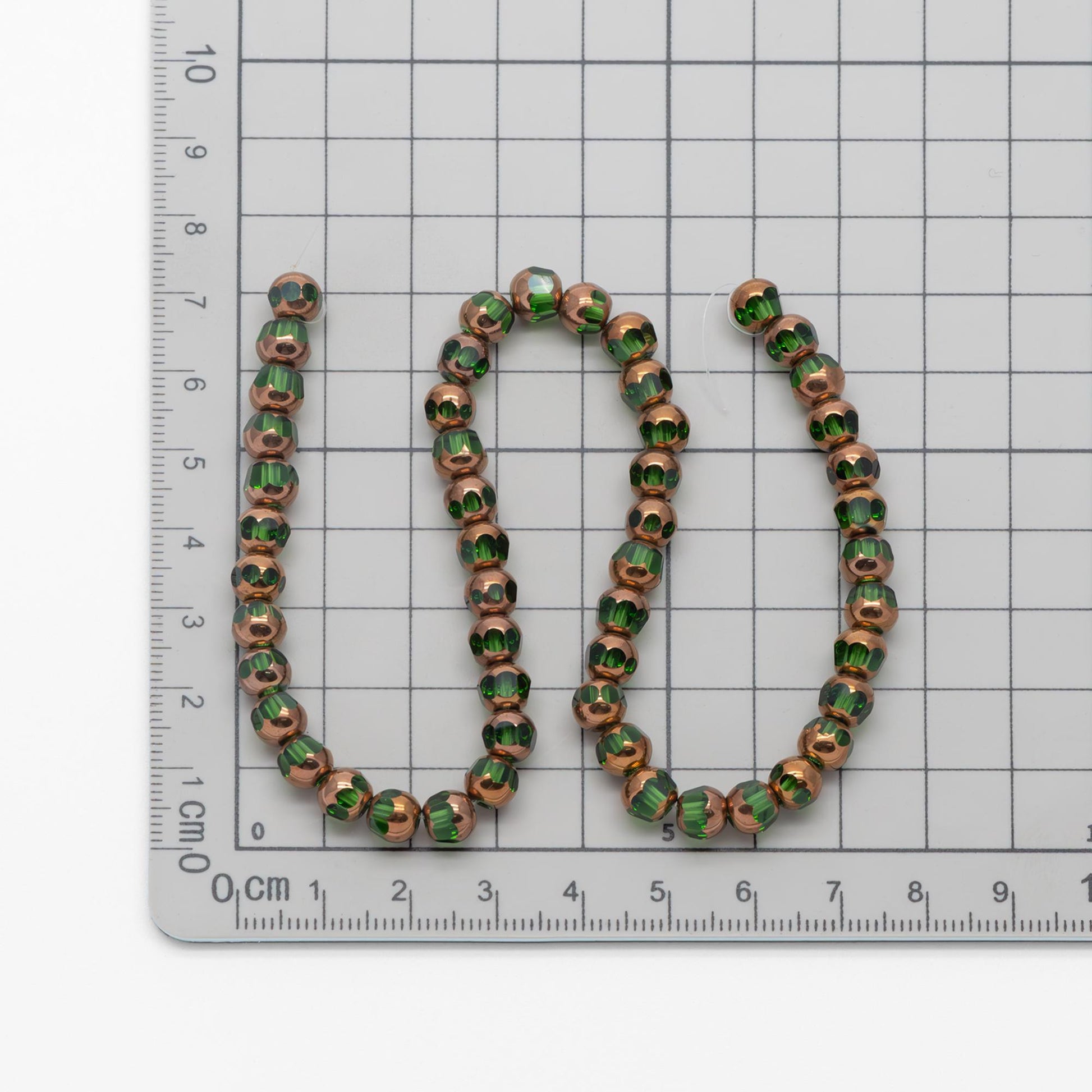 Faceted Round Glass beads 6mm, Metallic Brass Multi Colors, (GM-017)/ 50 beads