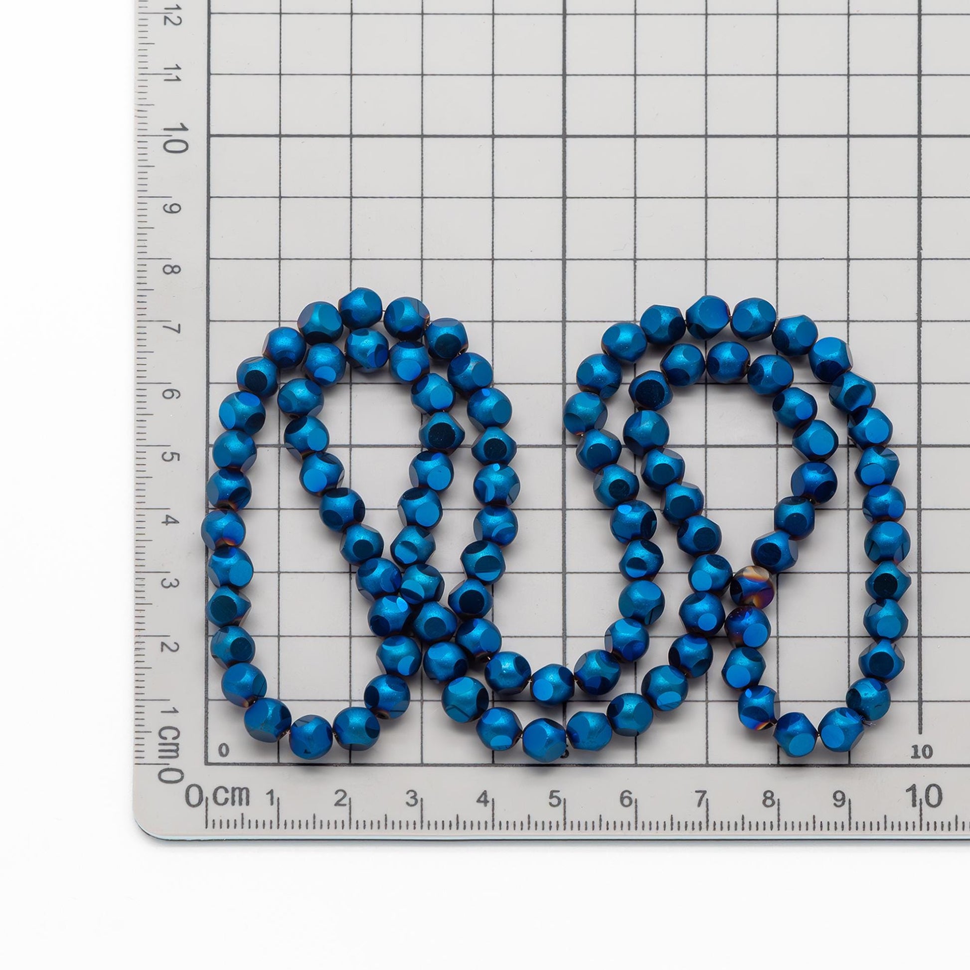 Frosted Faceted Round Glass beads 6mm, (GM-023)/ 100 beads