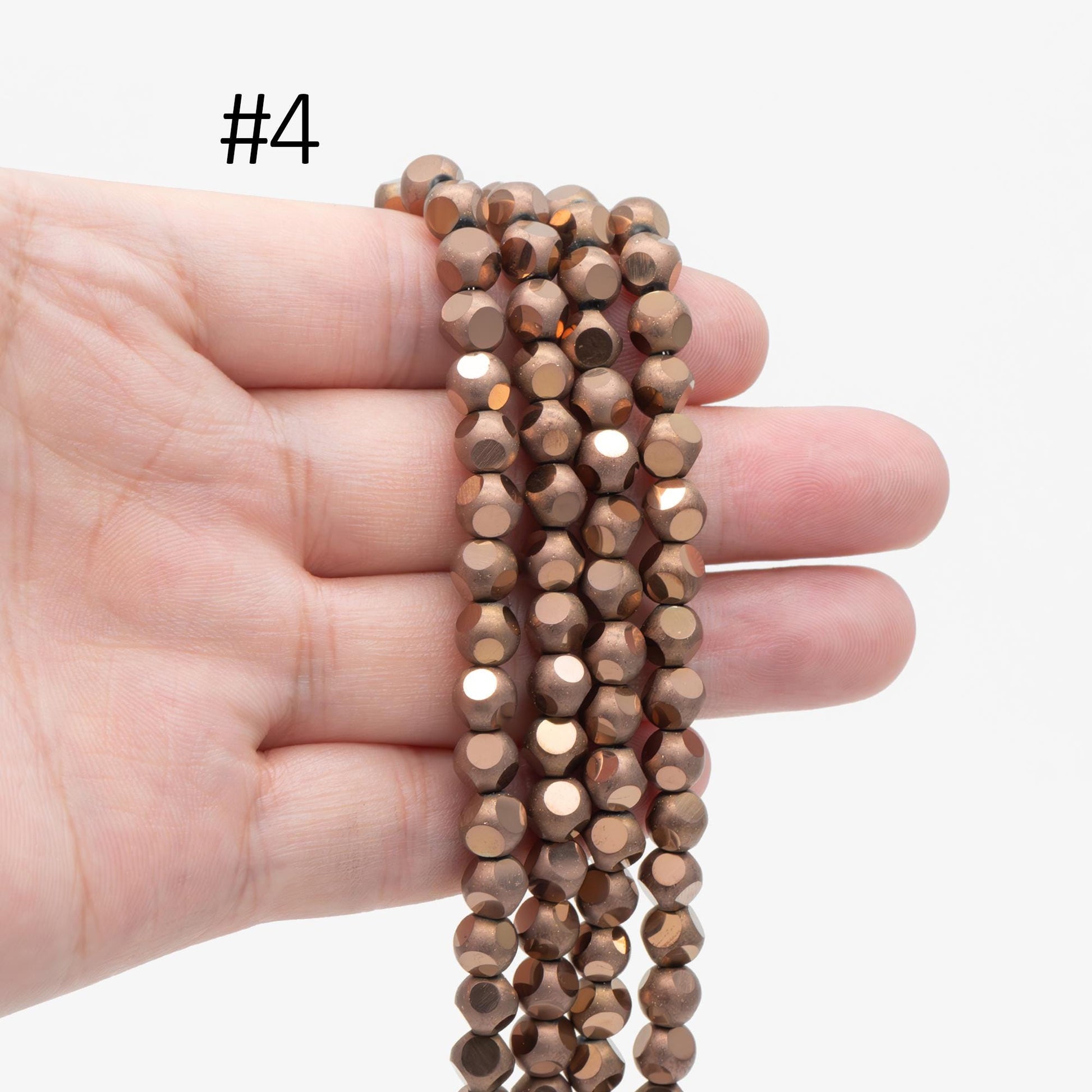 Frosted Faceted Round Glass beads 6mm, (GM-023)/ 100 beads