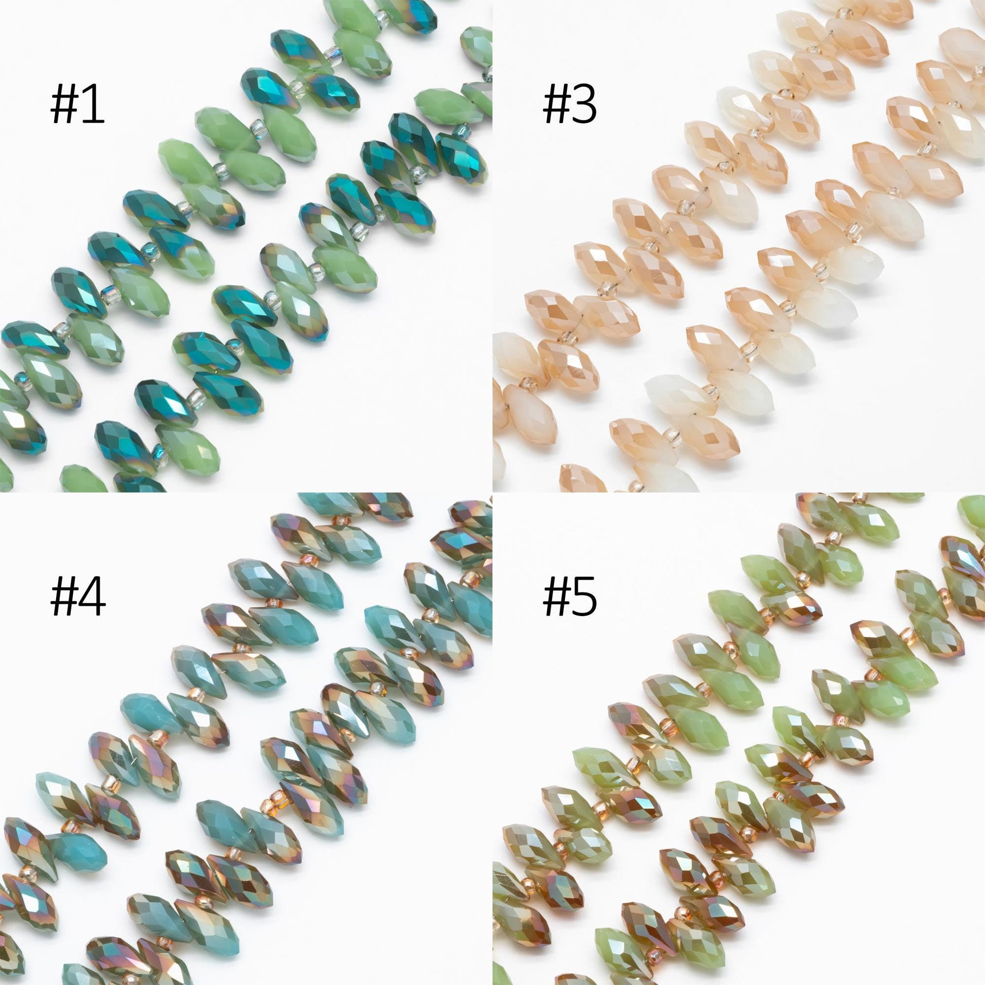Crystal Faceted Teardrop, Glass Briolette beads 6x12mm , (HS-06)/ 95 beads
