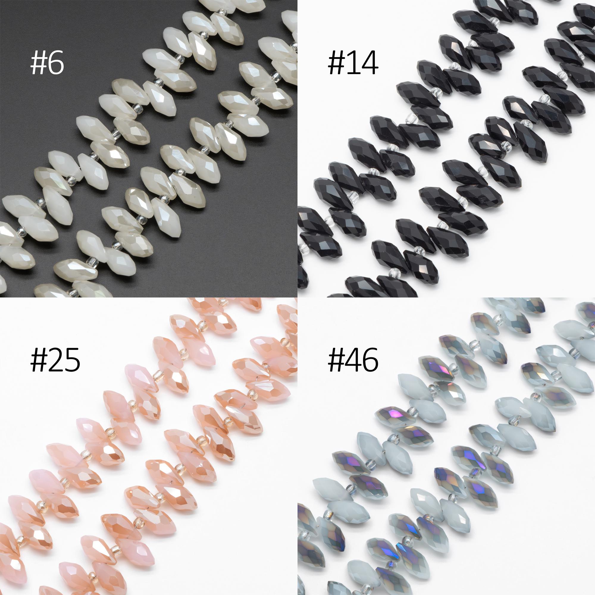 Crystal Faceted Teardrop, Glass Briolette beads 6x12mm , (HS-06)/ 95 beads