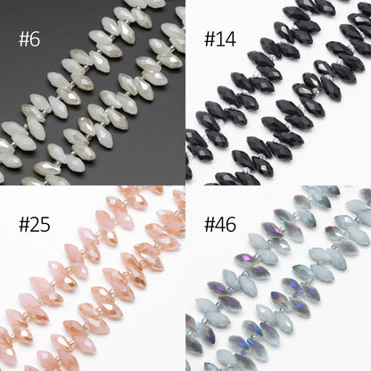 Crystal Faceted Teardrop, Glass Briolette beads 6x12mm , (HS-06)/ 95 beads
