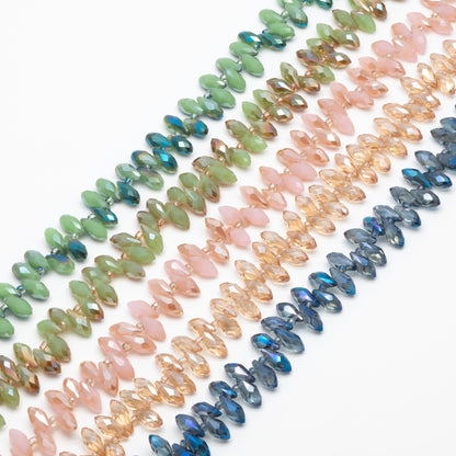 Crystal Faceted Teardrop, Glass Briolette beads 6x12mm , (HS-06)/ 95 beads