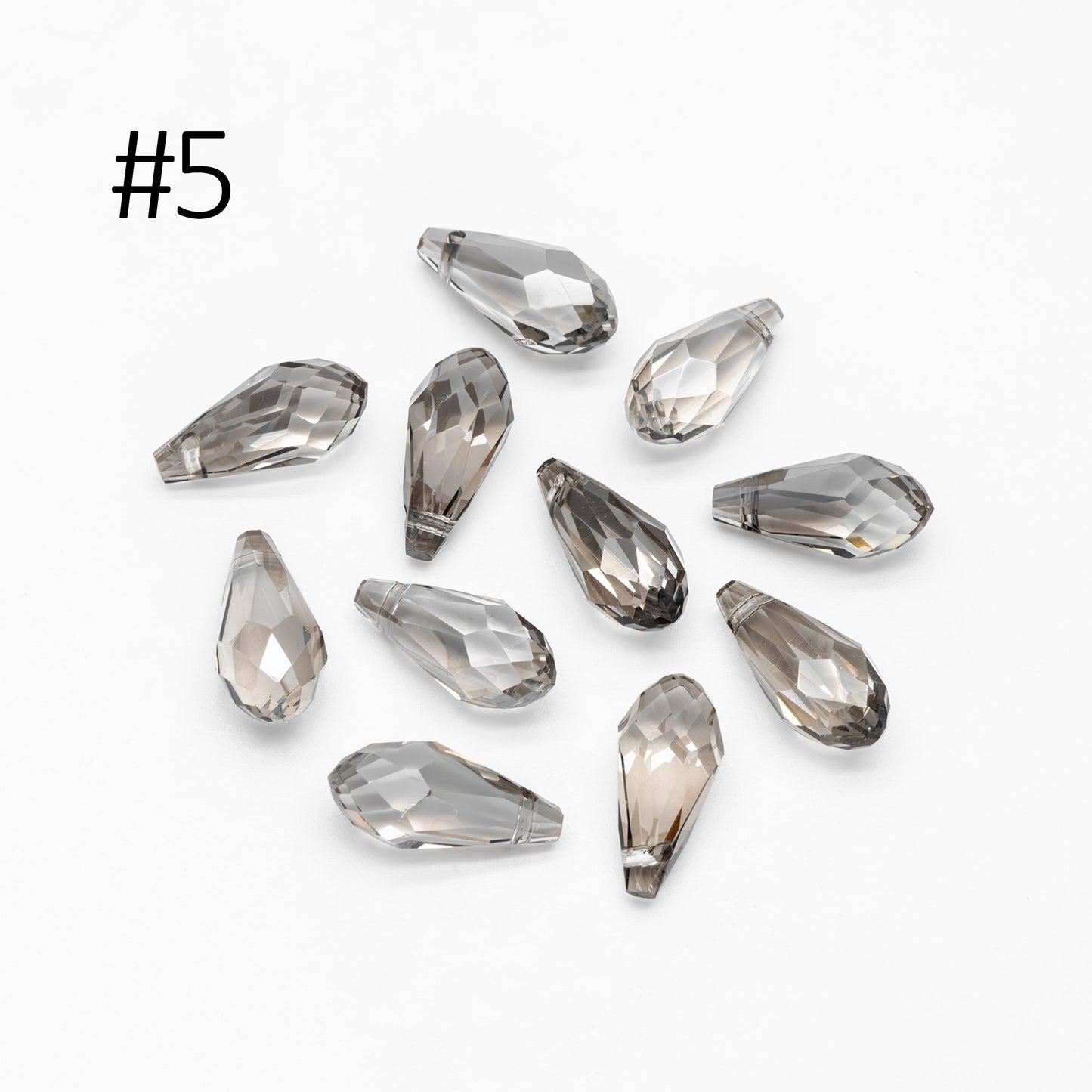 95 beads- Sparkly Crystal Teardrop Beads: Faceted Glass Drops for Jewelry Making 17x8mm, (HS-16)