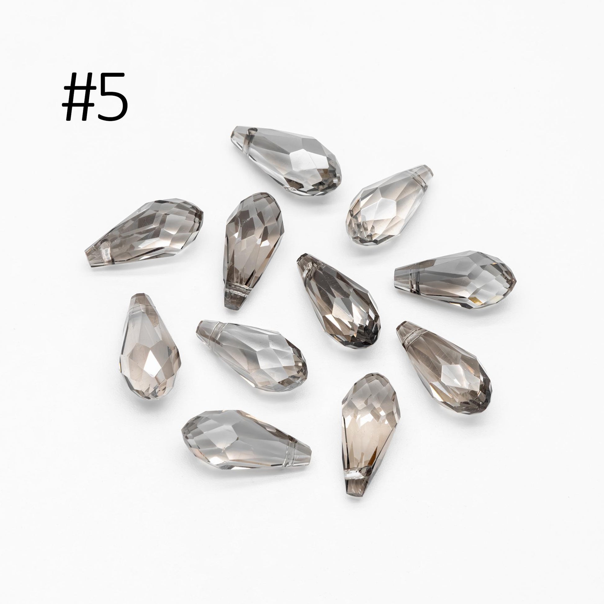 95 beads- Sparkly Crystal Teardrop Beads: Faceted Glass Drops for Jewelry Making 17x8mm, (HS-16)