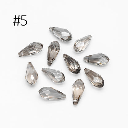 95 beads- Sparkly Crystal Teardrop Beads: Faceted Glass Drops for Jewelry Making 17x8mm, (HS-16)