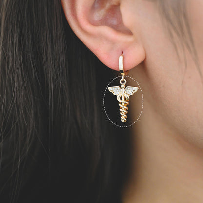 4pcs CZ Pave Gold/ Silver tone Angel Wing Charm, Wing Necklace Charm (GB-1810)