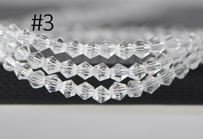 115pcs Crystal BiCone Faceted 4mm Glass Beads (LZ-04)