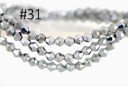 115pcs Crystal BiCone Faceted 4mm Glass Beads (LZ-04)