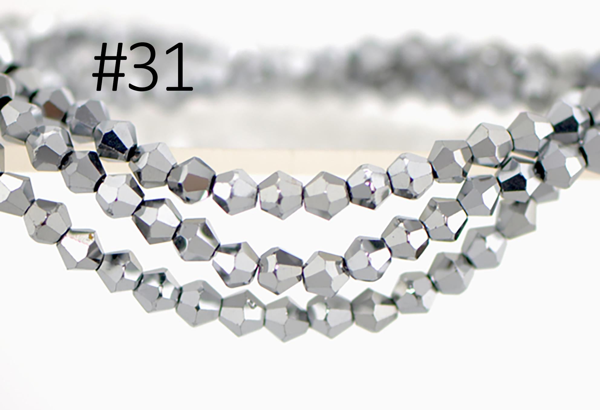 115pcs Crystal BiCone Faceted 4mm Glass Beads (LZ-04)