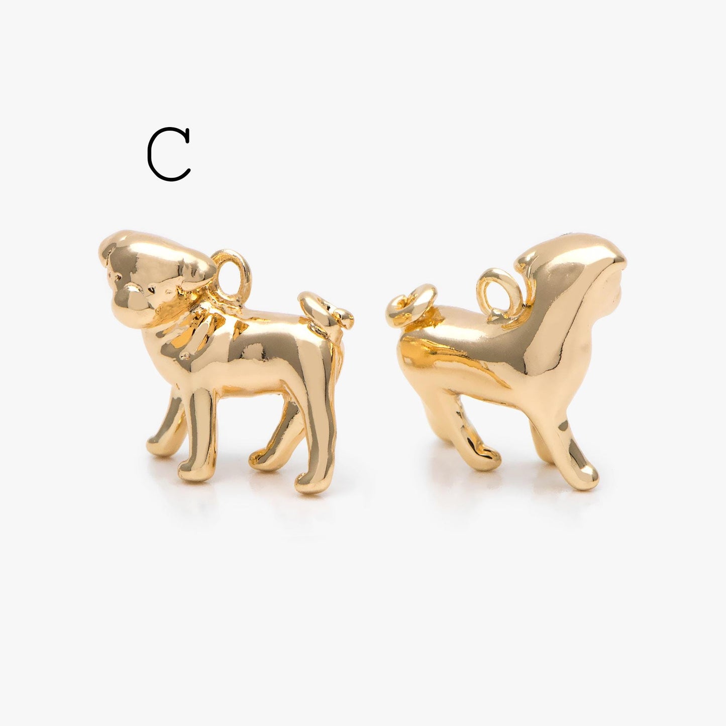 10pcs Gold/ Silver 3D Dog Charm, Gold/ Rhodium plated Brass, Jewelry Making, Diy Material, Jewelry Supplies (GB-2668)