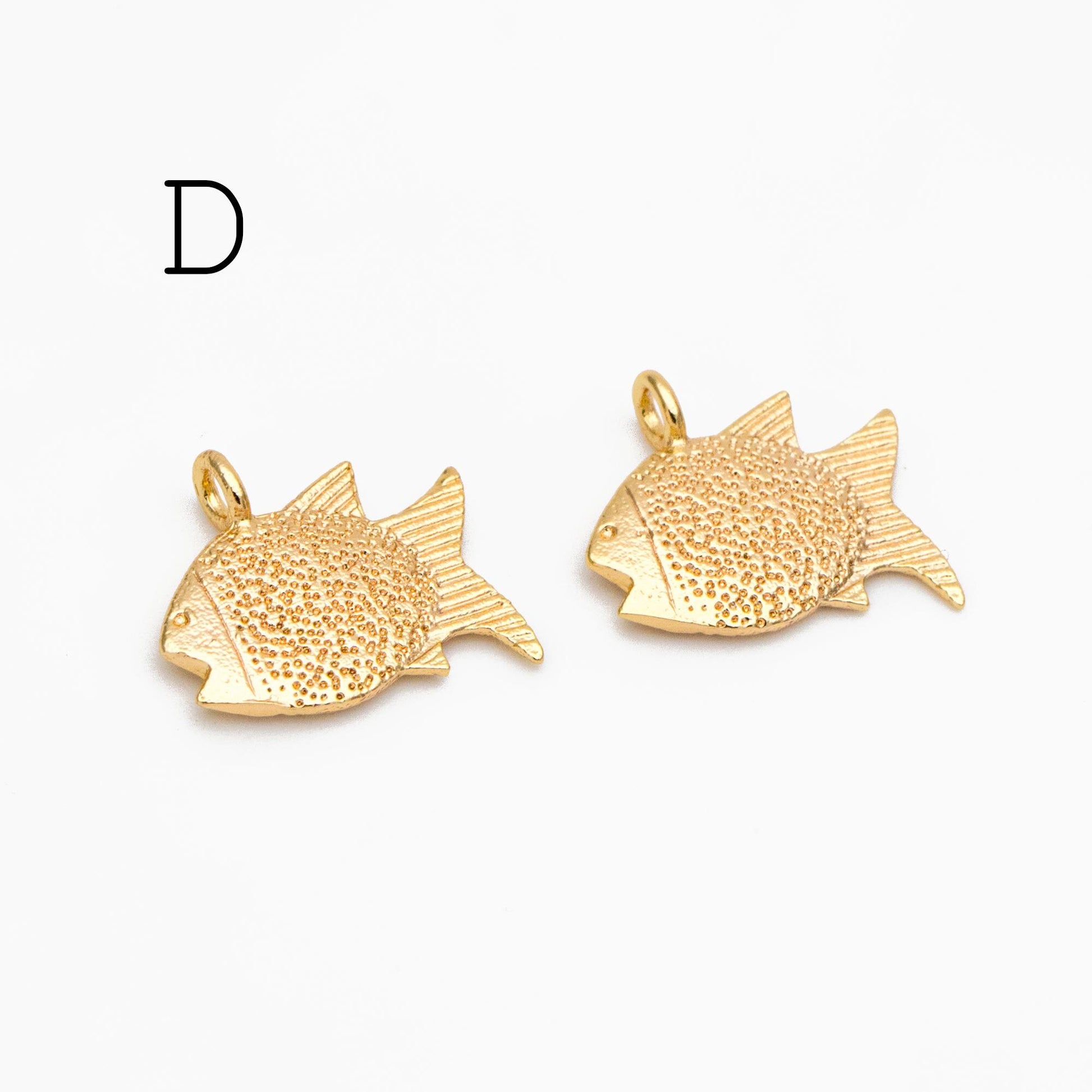 10pcs Gold Ocean Charms, 18K Gold plated Brass Beach Charms, DIY Supplies Wholesale (GB-3936)