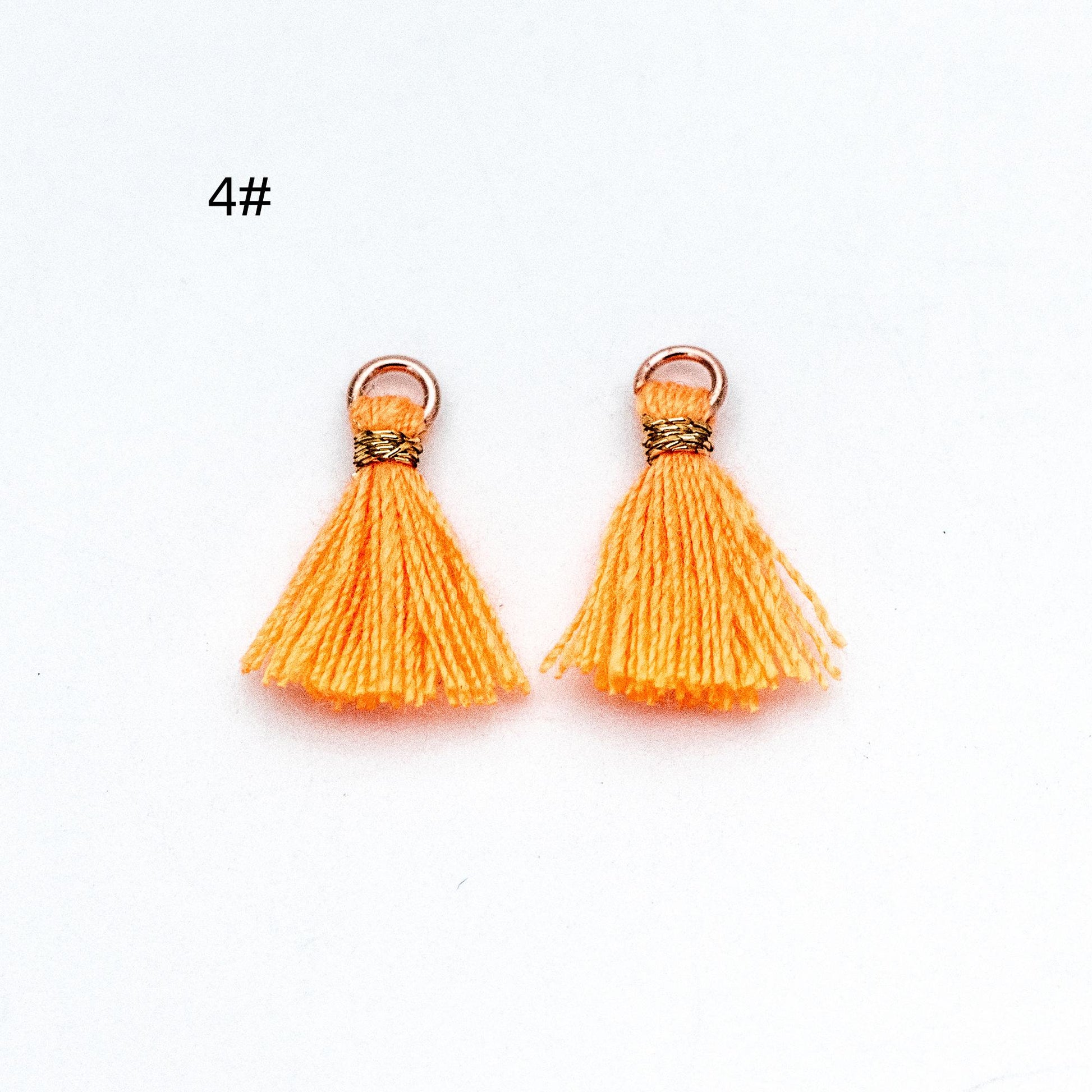 10pcs Cotton Tassel Charm Pendants 14mm, Grey (FB-031-5)