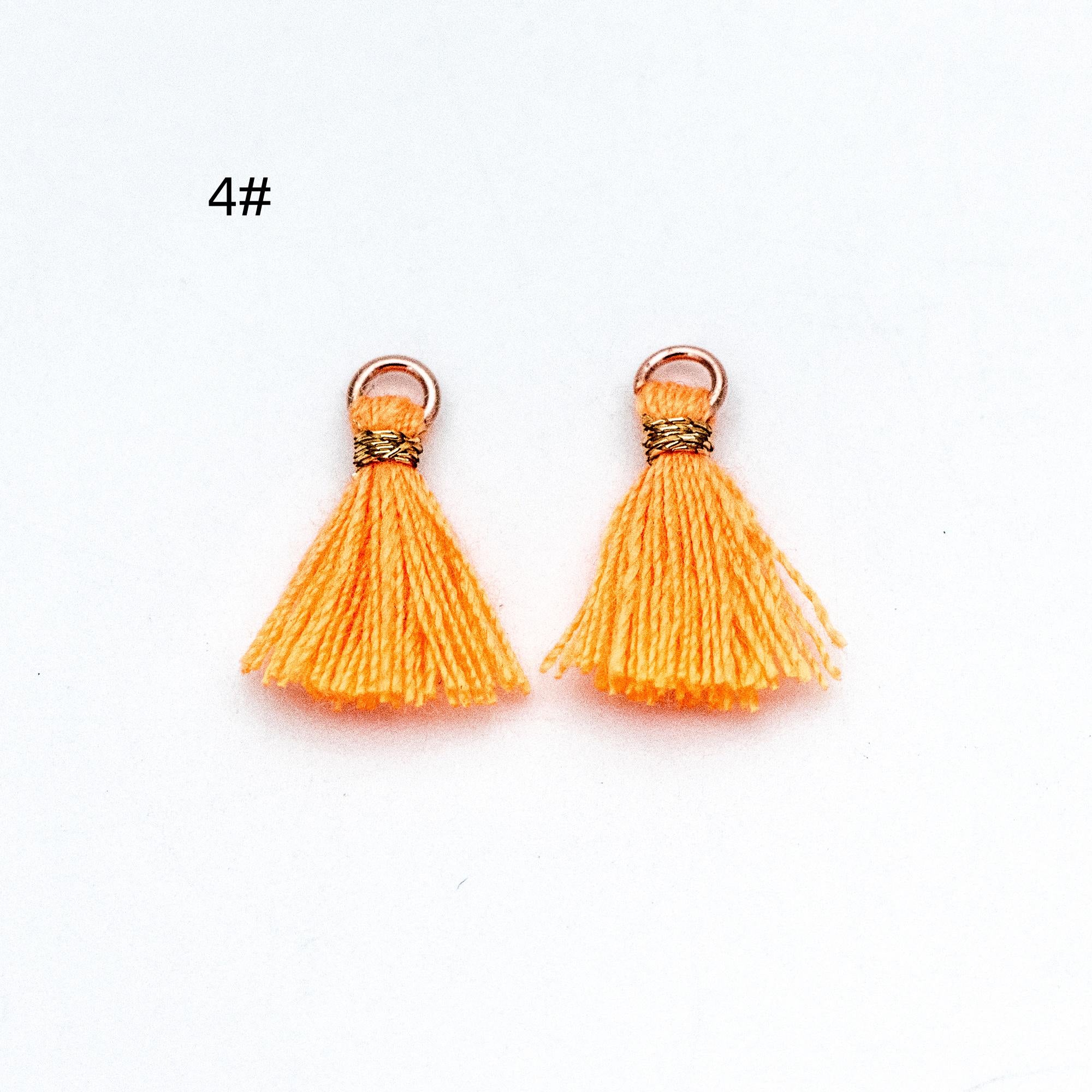 10pcs Cotton Tassel Charm Pendants 14mm, Grey (FB-031-5)