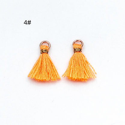 10pcs Cotton Tassel Charm Pendants 14mm, Grey (FB-031-5)