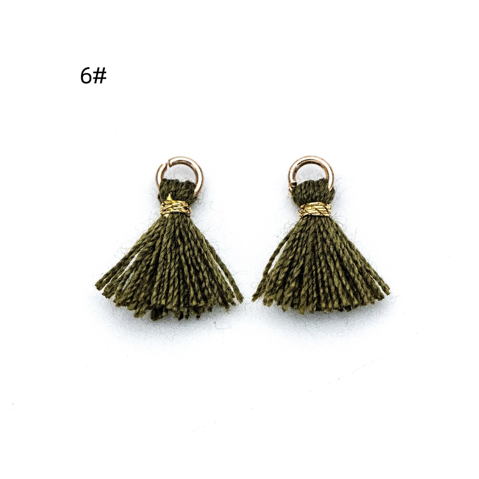 10pcs Cotton Tassel Charm Pendants 14mm, Grey (FB-031-5)