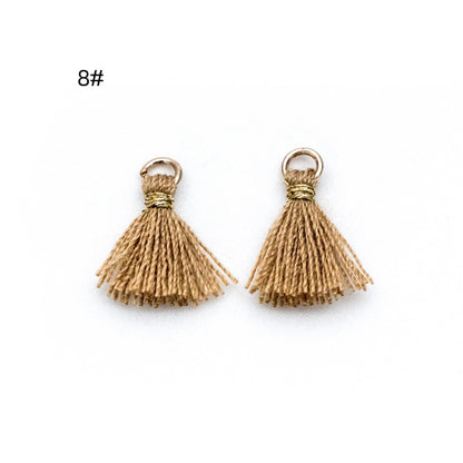 10pcs Cotton Tassel Charm Pendants 14mm, Grey (FB-031-5)
