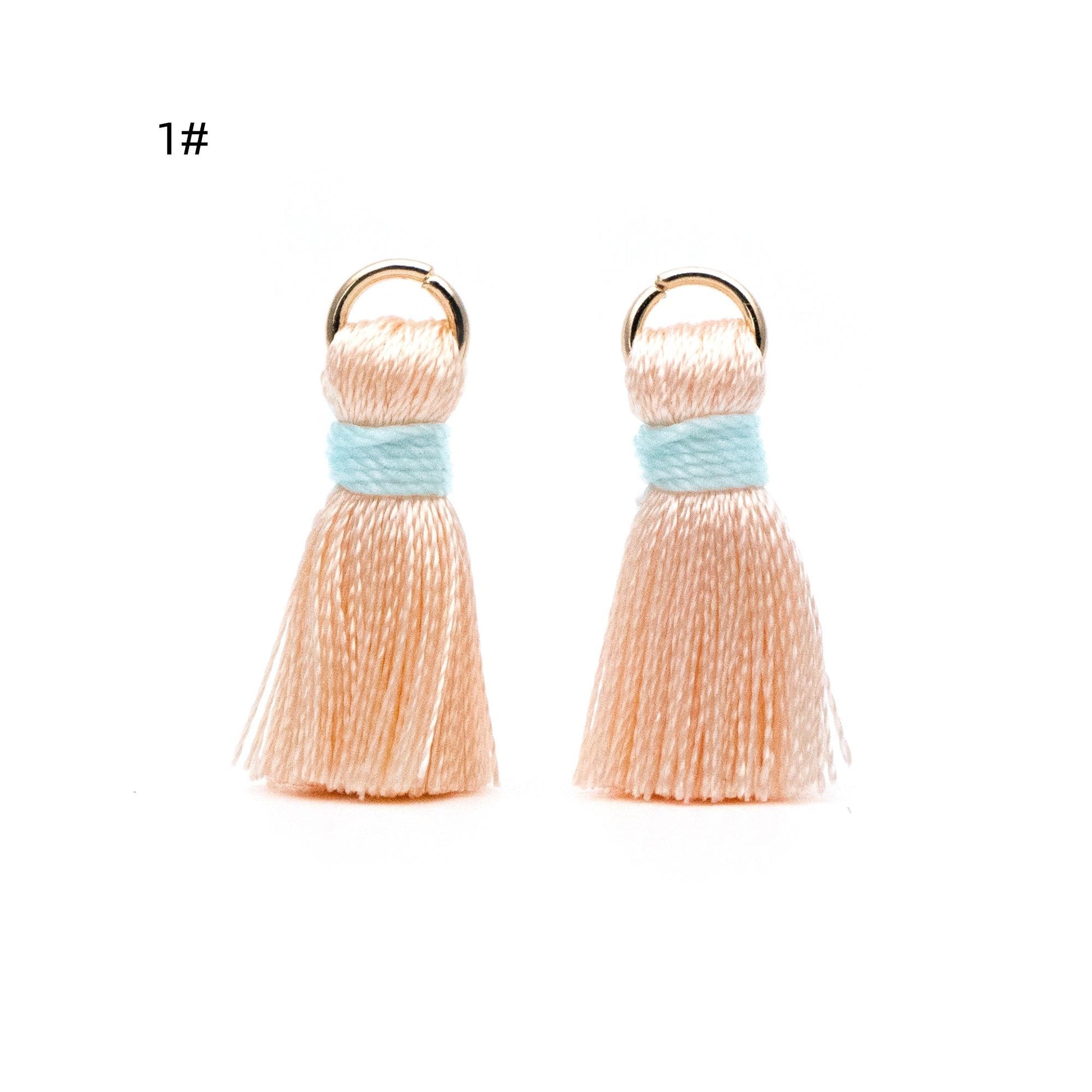 10pcs Silk Tassels, Silky Tassels Wholesale, 24mm Small Tassel Charms, (FB-032)