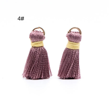 10pcs Silk Tassels, Silky Tassels Wholesale, 24mm Small Tassel Charms, (FB-032)