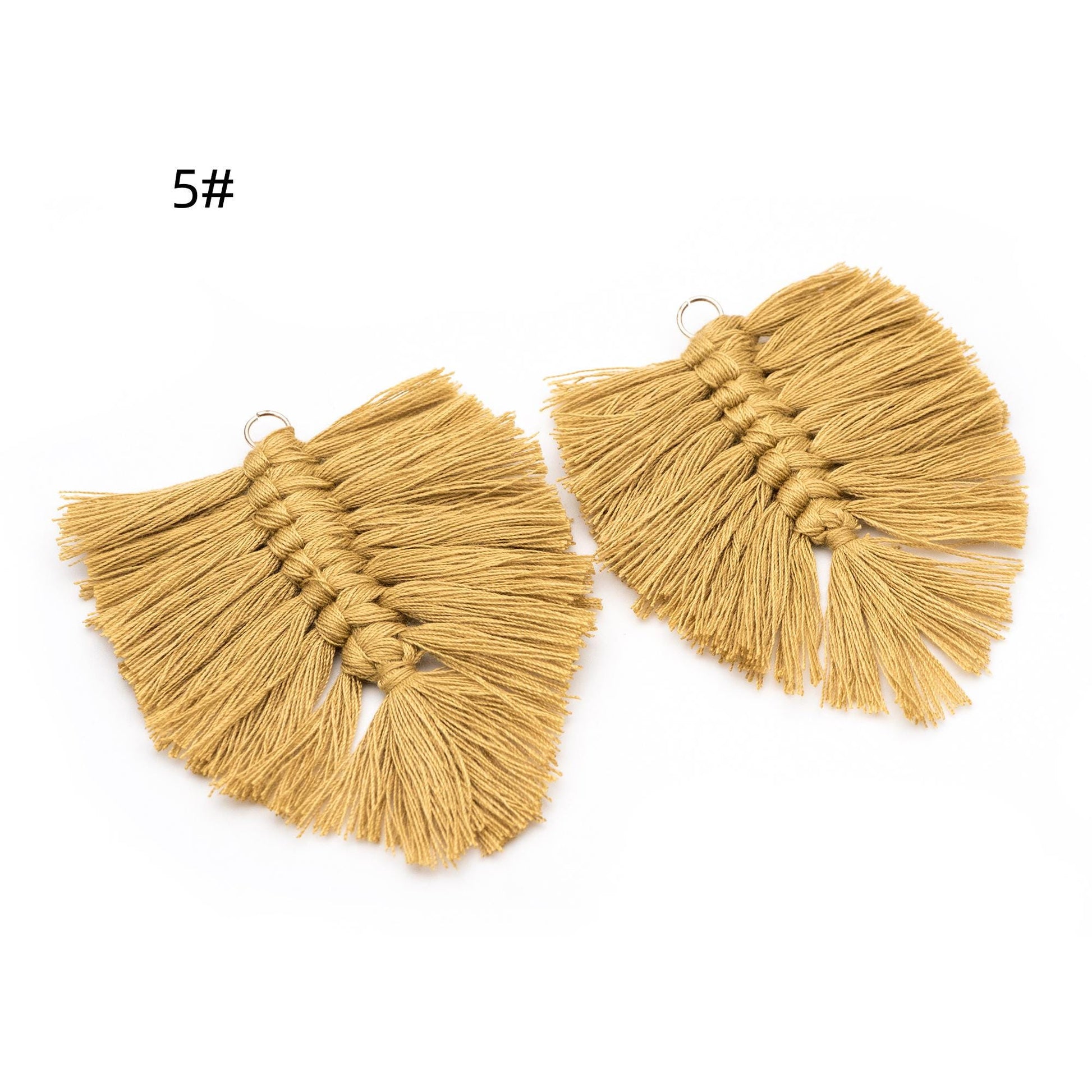 4pcs Tiered Cotton Tassels 100mm, 10 Layers Large Tassel Charms, Tassel Pendants (FB-049)