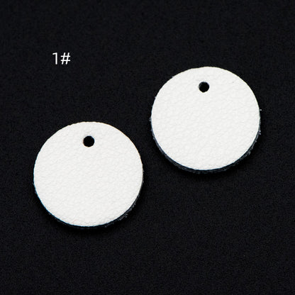 10pcs Genuine Leather Round Charms 15mm, Flat Coin Disc Geometric Pendants, DIY Components for Earrings, (FB-062)