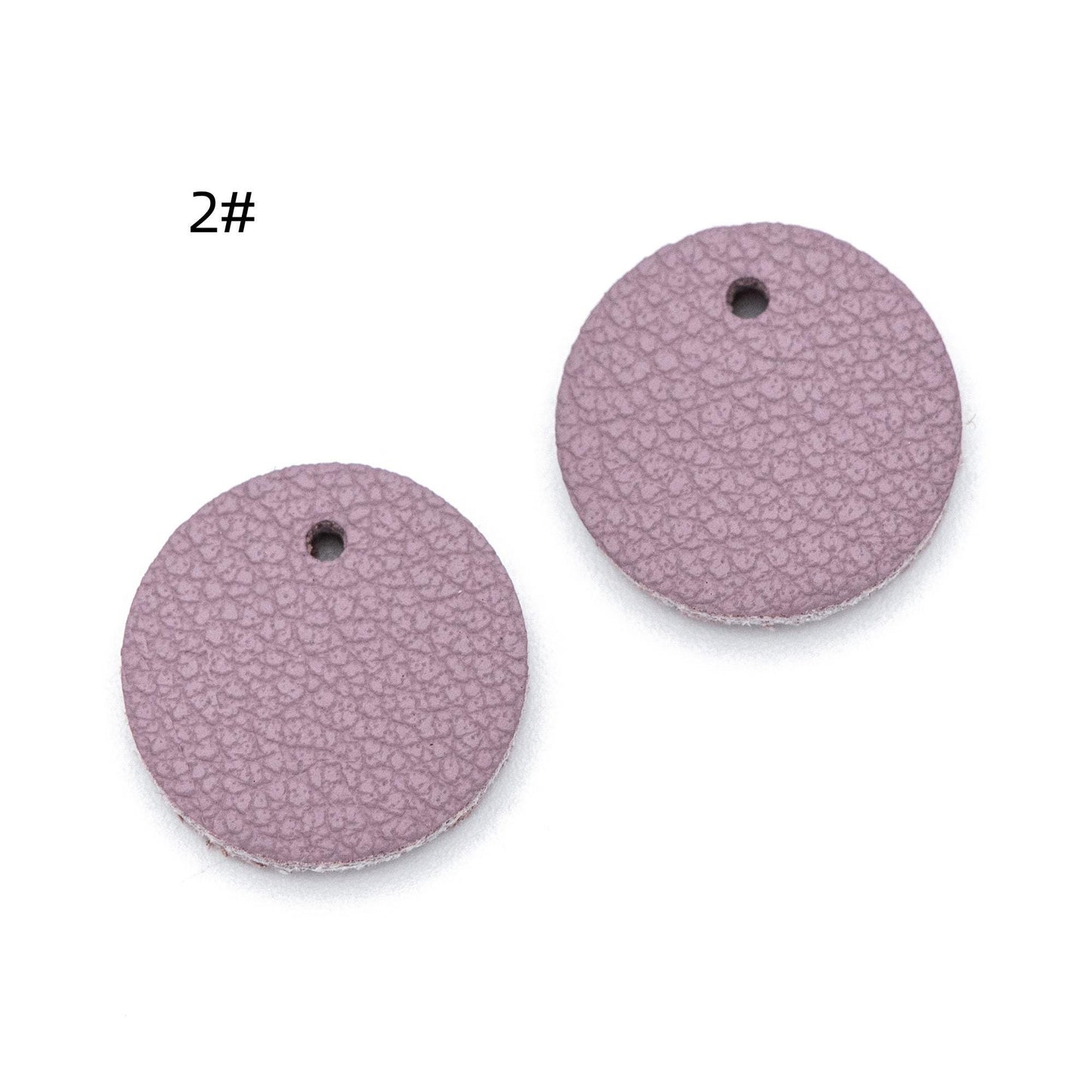 10pcs Genuine Leather Round Charms 15mm, Flat Coin Disc Geometric Pendants, DIY Components for Earrings, (FB-062)