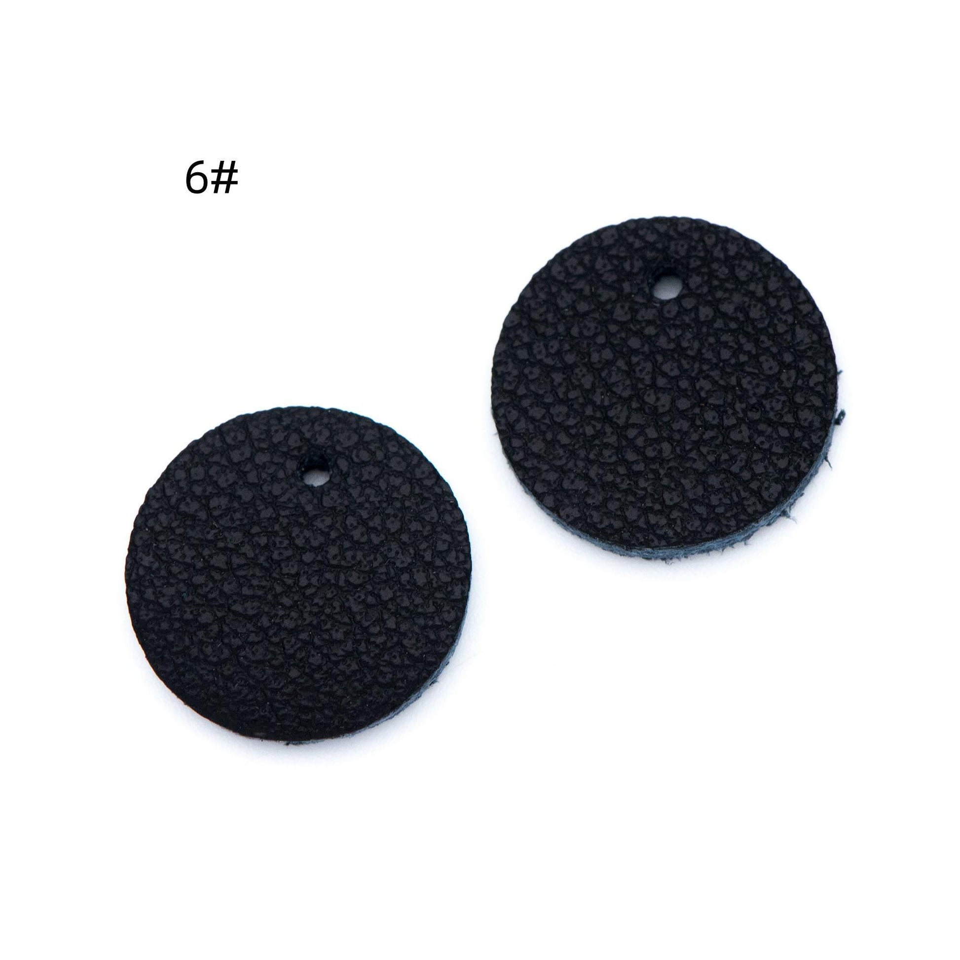 10pcs Genuine Leather Round Charms 15mm, Flat Coin Disc Geometric Pendants, DIY Components for Earrings, (FB-062)
