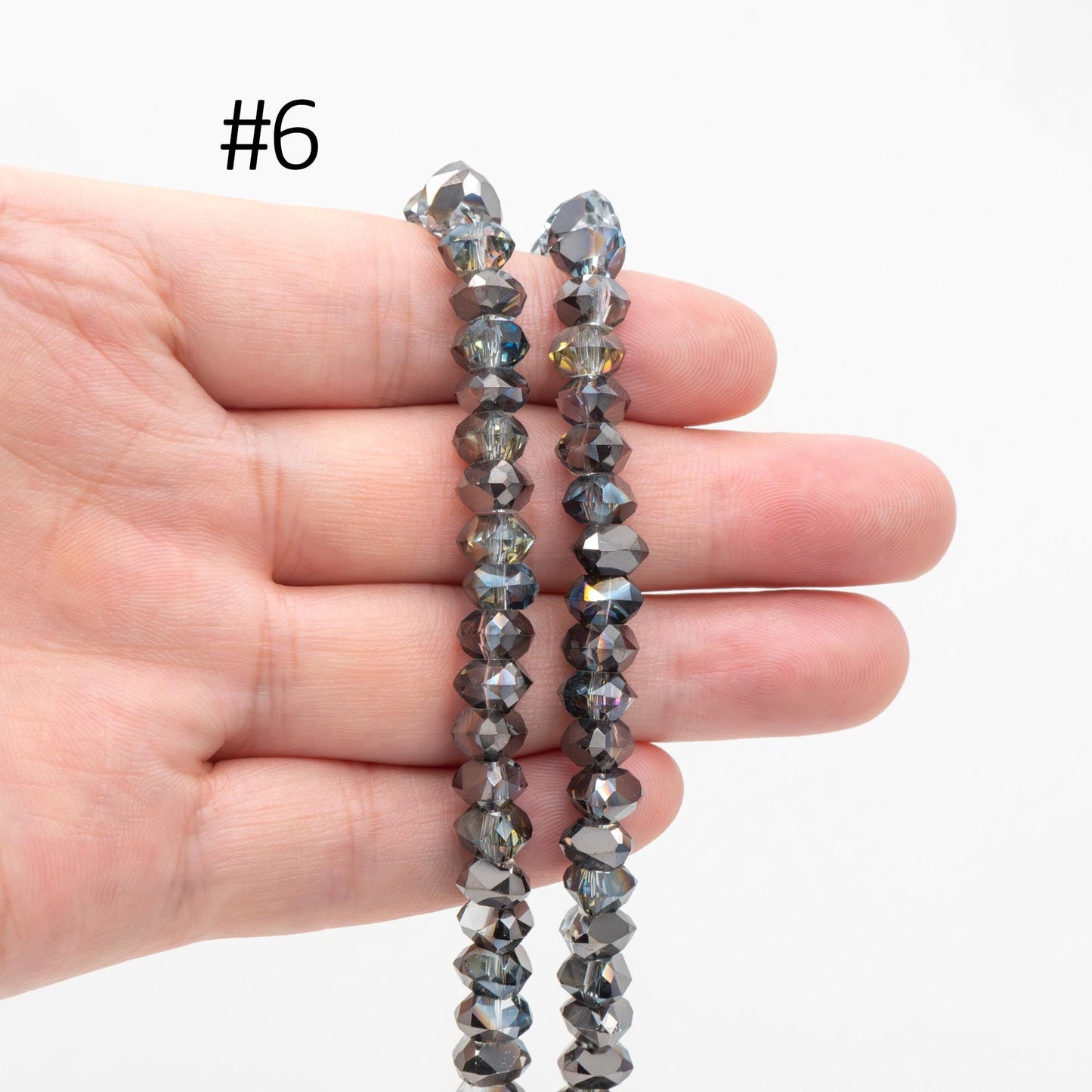 Crystal Triangle Spacer Beads 7.5mm, Faceted Glass Triangle Beads, (TS-95)/ 95 beads