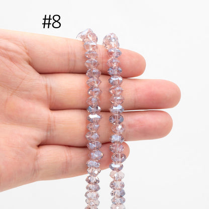 Crystal Triangle Spacer Beads 7.5mm, Faceted Glass Triangle Beads, (TS-95)/ 95 beads