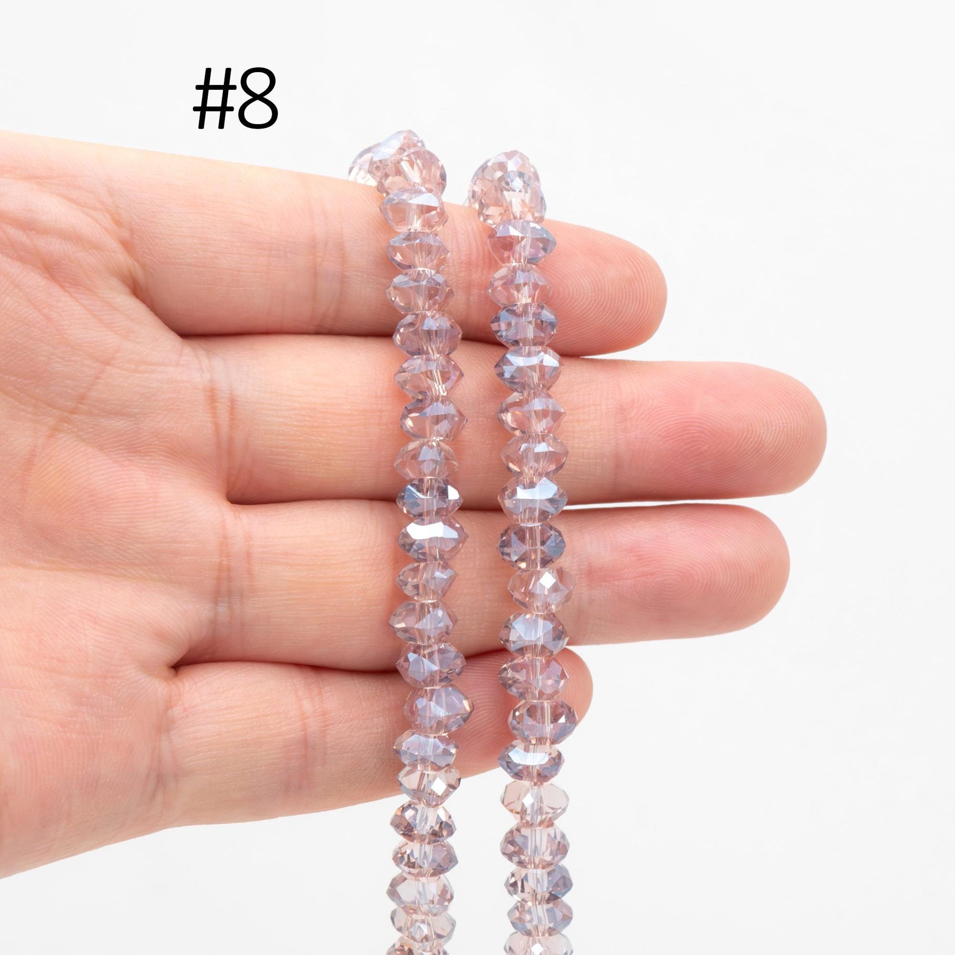 Crystal Triangle Spacer Beads 7.5mm, Faceted Glass Triangle Beads, (TS-95)/ 95 beads