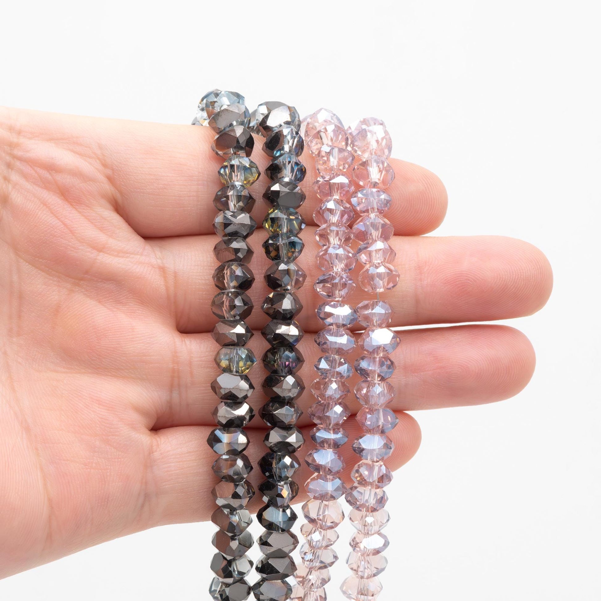 Crystal Triangle Spacer Beads 7.5mm, Faceted Glass Triangle Beads, (TS-95)/ 95 beads