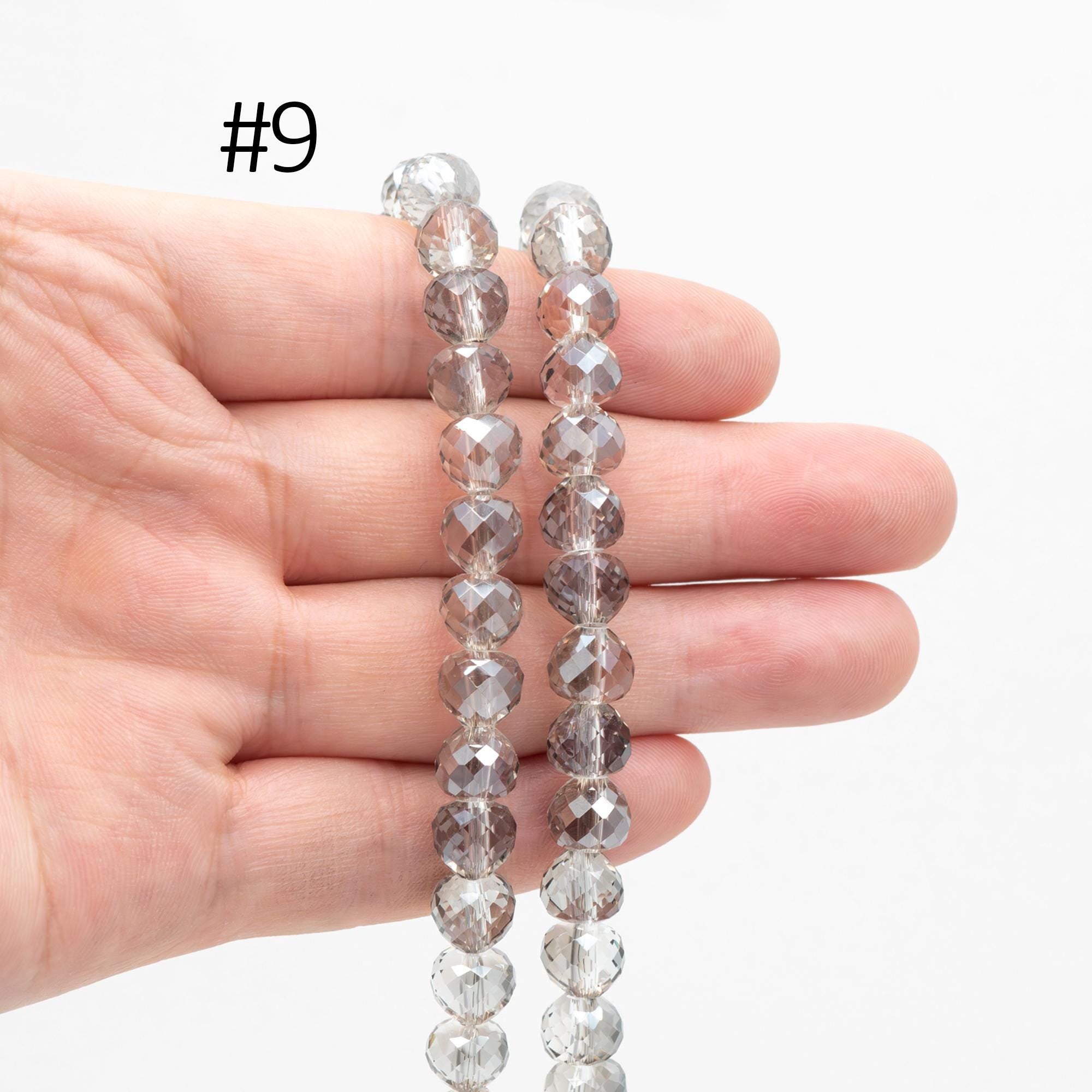 75pcs Crystal Faceted Teardrop Beads 8x7.5mm, Sparkly Glass Pear Beads, （TS-97）