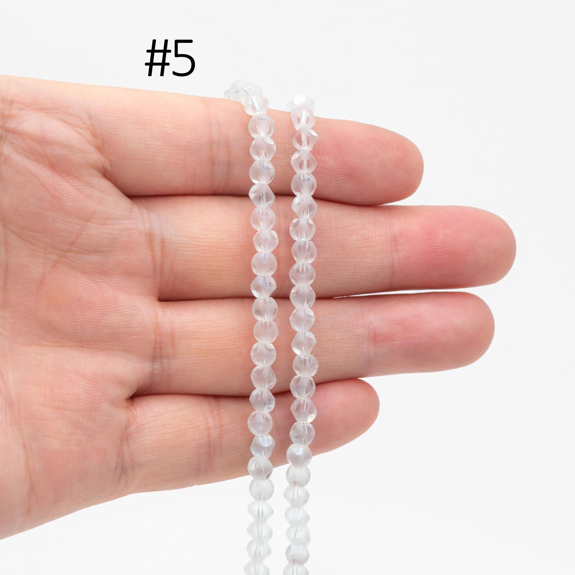 Matte Glass Faceted Round Beads 4mm, Frosted Crystal Ball Spacer Beads, (TS-100)/ 85 beads