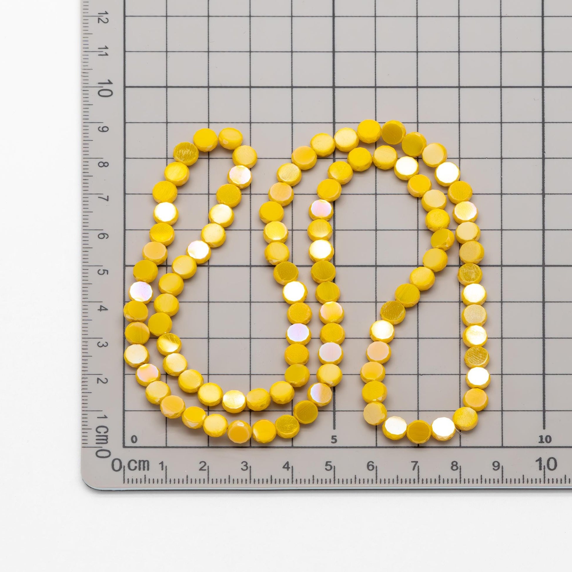 95pcs Faceted Coin Glass Beads, Crystal Round Button Beads 6mm, (TS-104)