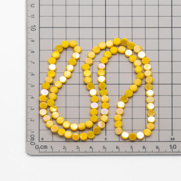 95pcs Faceted Coin Glass Beads, Crystal Round Button Beads 6mm, (TS-104)