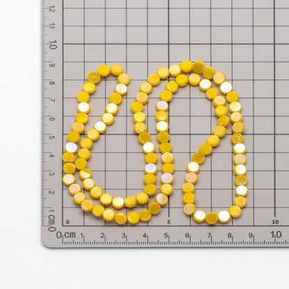 95pcs Faceted Coin Glass Beads, Crystal Round Button Beads 6mm, (TS-104)