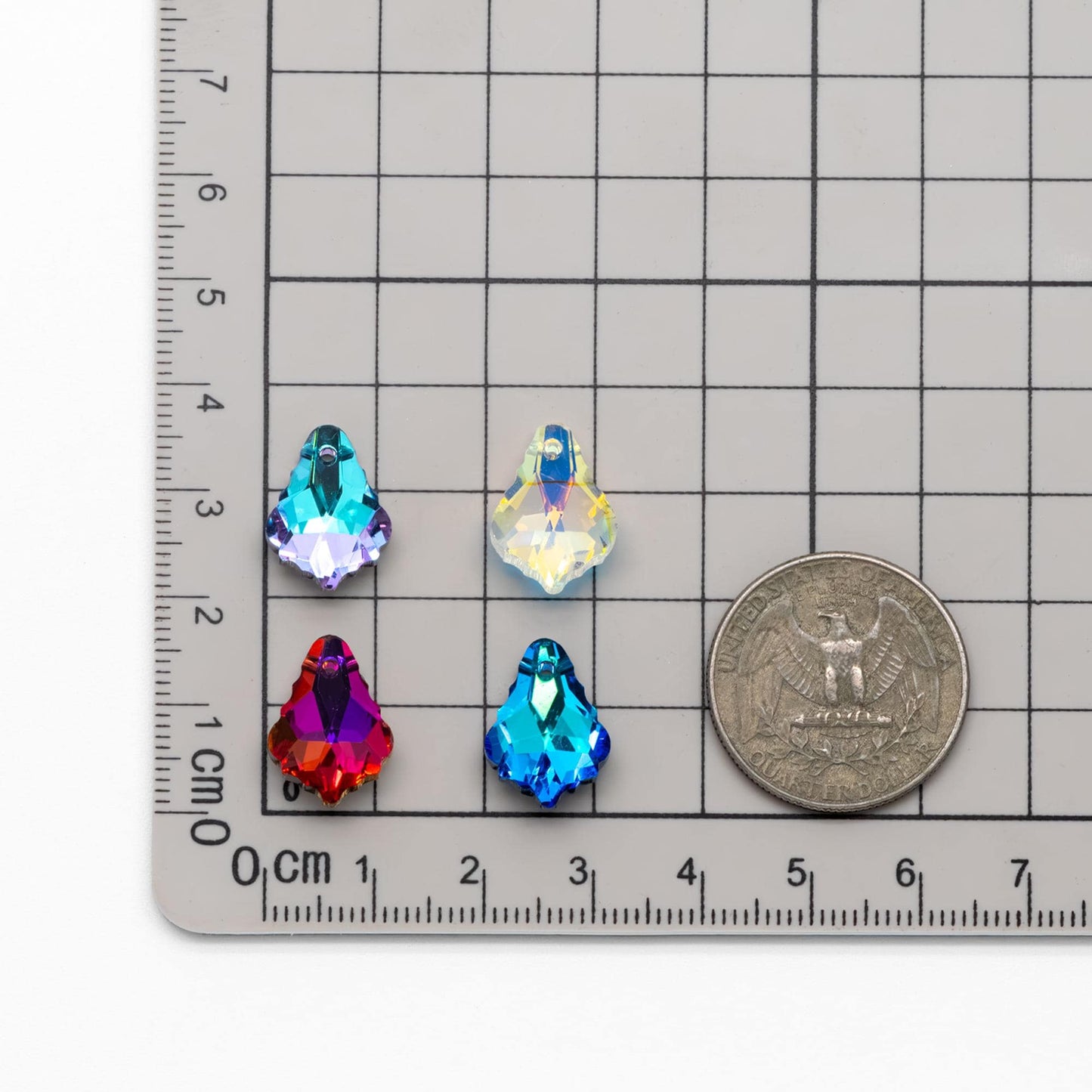 20pcs Teardrop Crystal Chandelier Beads 16mm, Faceted Glass Leaf Charms, (TS-107)