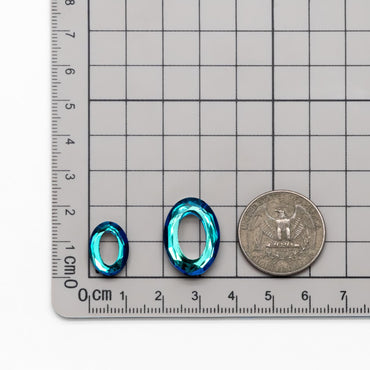 10pcs Faceted Crystal Crystal Oval Cosmic Ring (#TS-118)