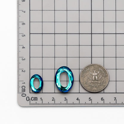 10pcs Faceted Crystal Crystal Oval Cosmic Ring (#TS-118)